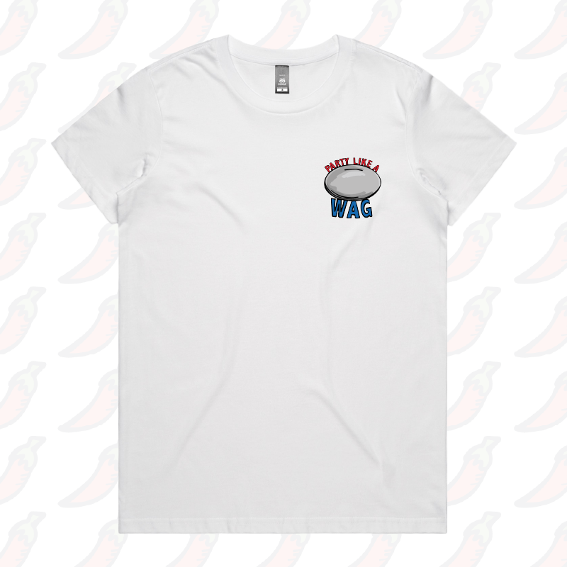 XS / White / Small Front Design Party Like a WAG 🍽❄ - Women's T Shirt