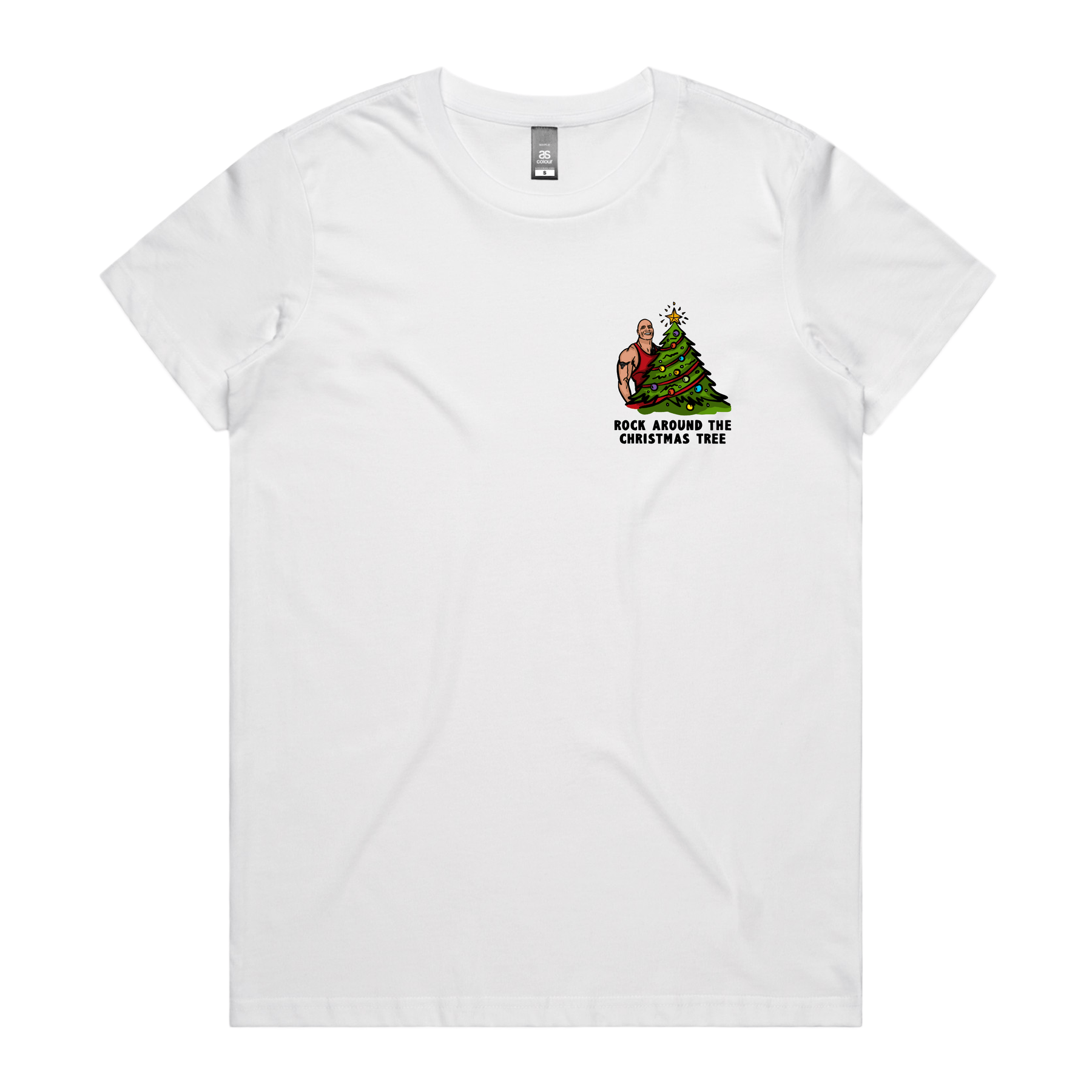 XS / White / Small Front Design Rock Around The Christmas Tree 🎄 - Women's T Shirt