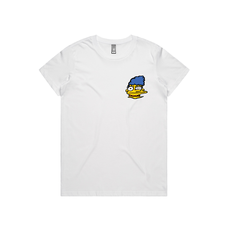 XS / White / Small Front Design Smeared Marge 👕 - Women's T Shirt