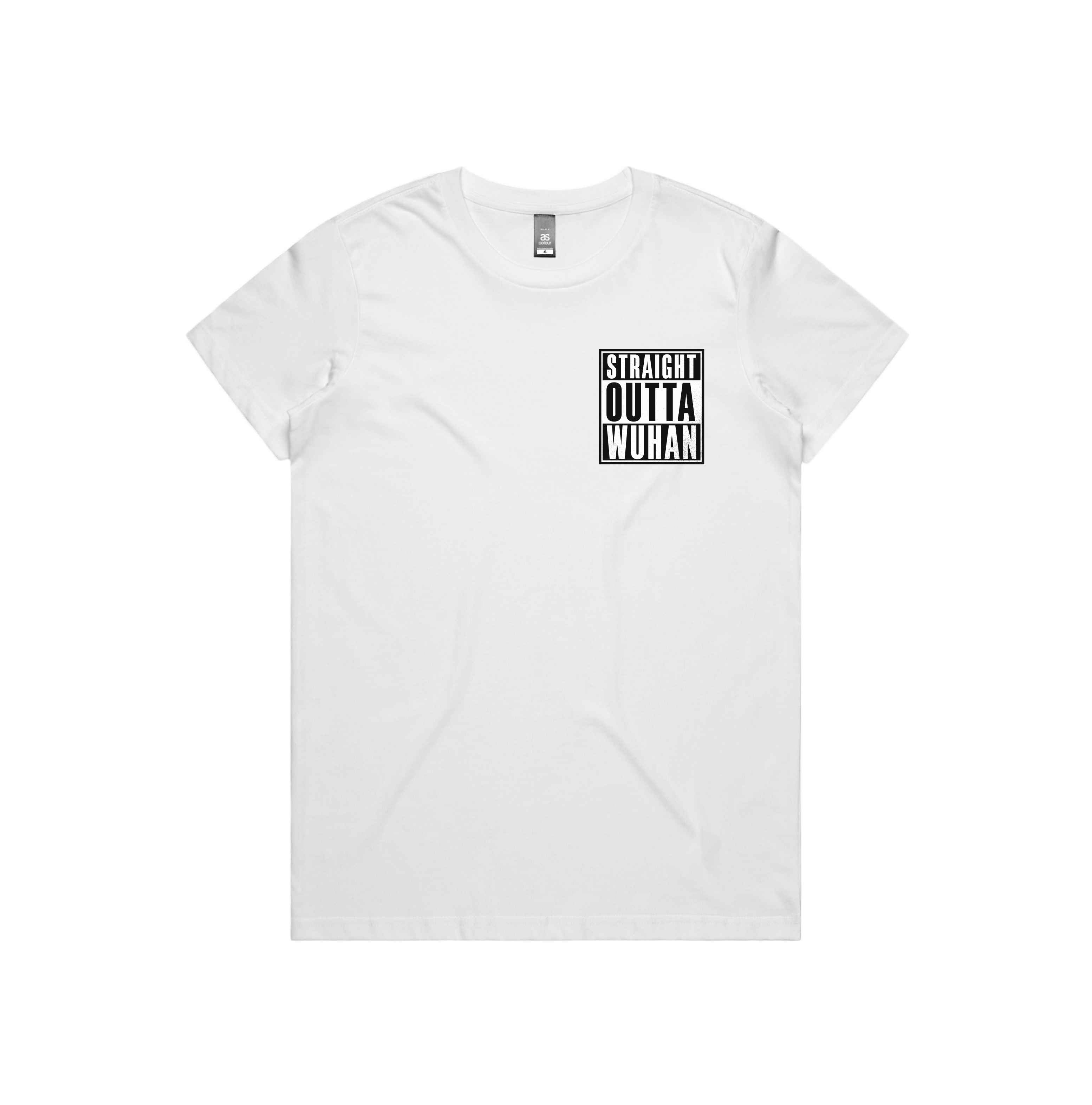 XS / White / Small Front Design Straight Outta Wuhan ✊🏾 - Women's T Shirt