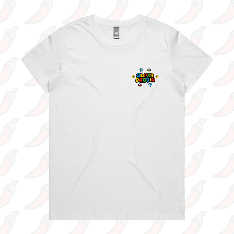 XS / White / Small Front Design Super Daddio ⭐🍄 – Women's T Shirt