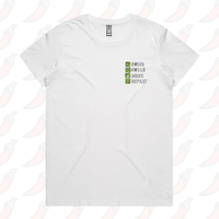 XS / White / Small Front Design Swing Swear Drink Repeat 🏌 – Women's T Shirt