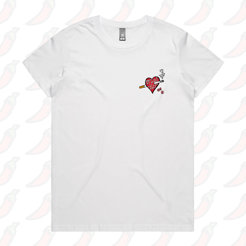 XS / White / Small Front Design The Way To My Heart 💊🚬 - Women's T Shirt