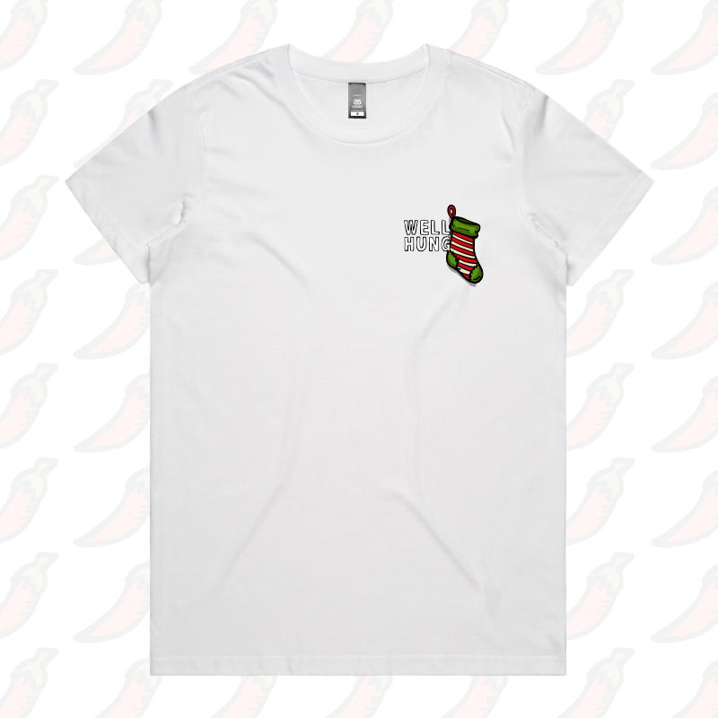 XS / White / Small Front Design Well Hung 🧦🎄- Women's T Shirt