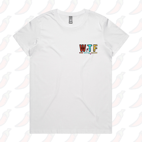XS / White / Small Front Design WTF 🍷💅 – Women's T Shirt