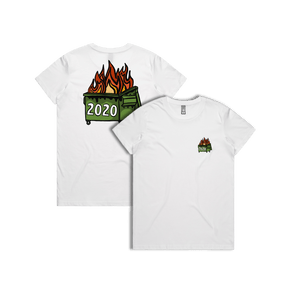 XS / White / Small Front & Large Back Design 2020 Dumpster Fire 🗑️ - Women's T Shirt