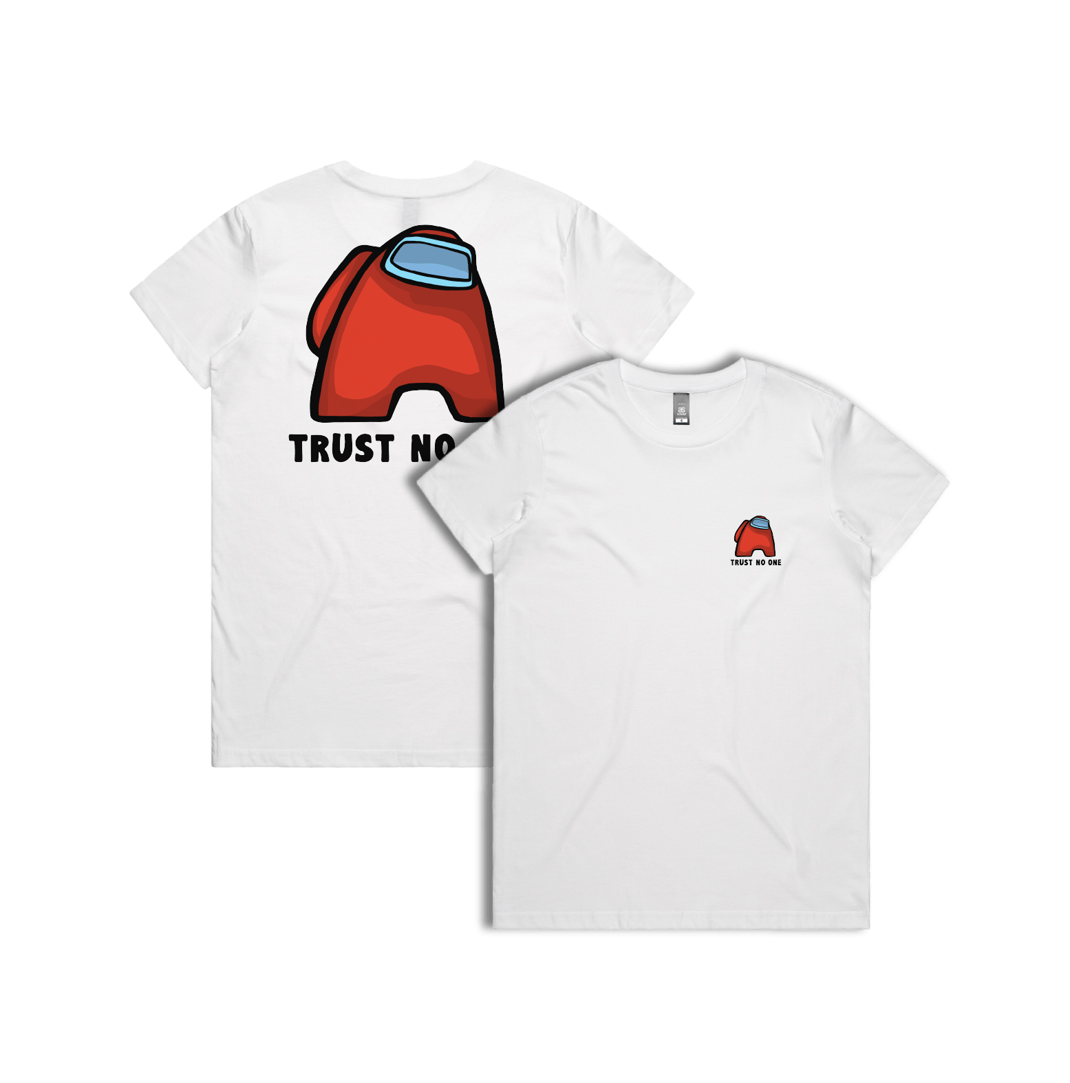 XS / White / Small Front & Large Back Design Among Us 👨‍🚀 - Women's T Shirt