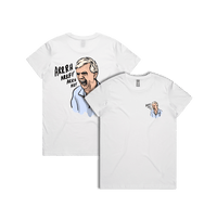 XS / White / Small Front & Large Back Design Barking Dog Man 🗣️ - Women's T Shirt