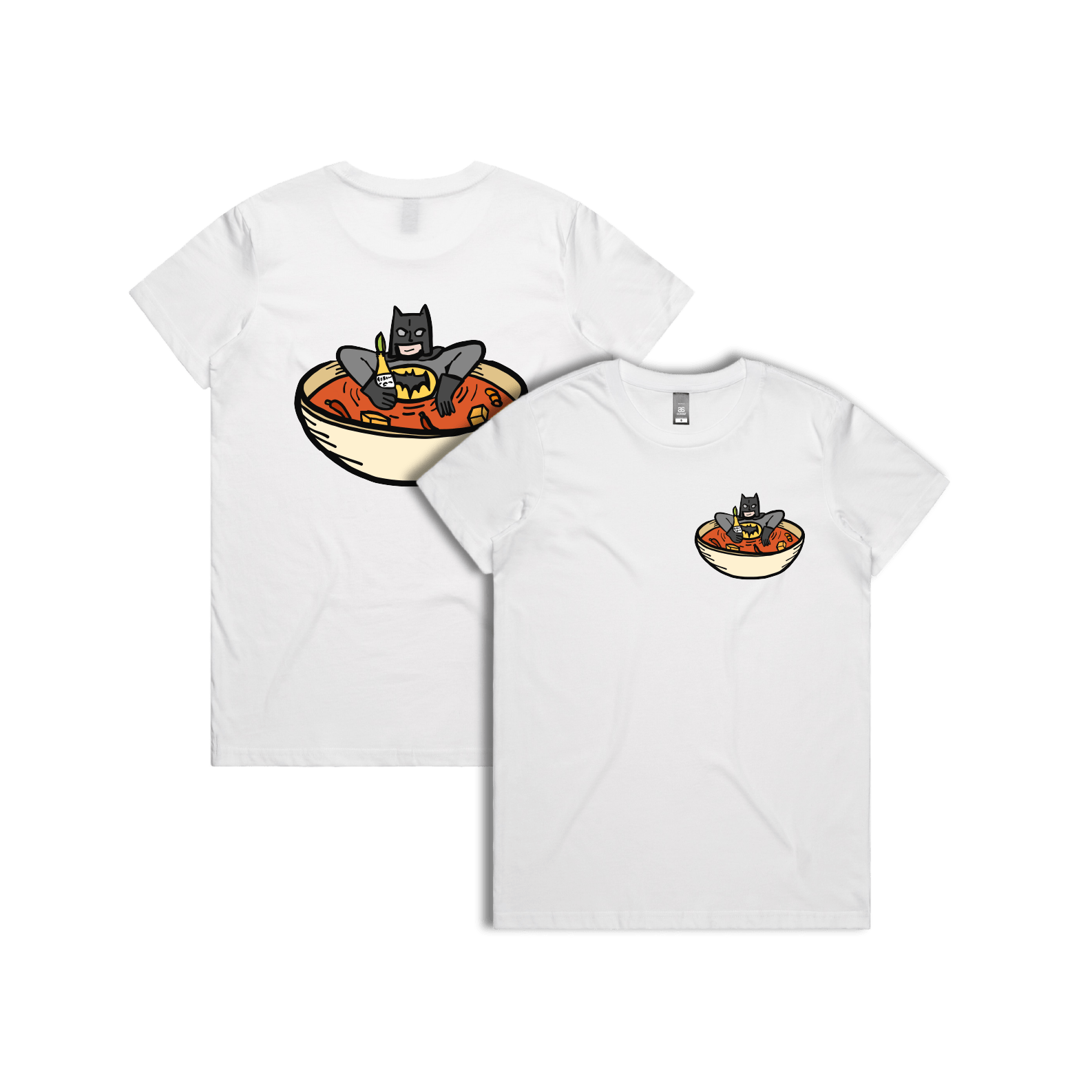 XS / White / Small Front & Large Back Design Bat Soup 🦇 - Women's T Shirt