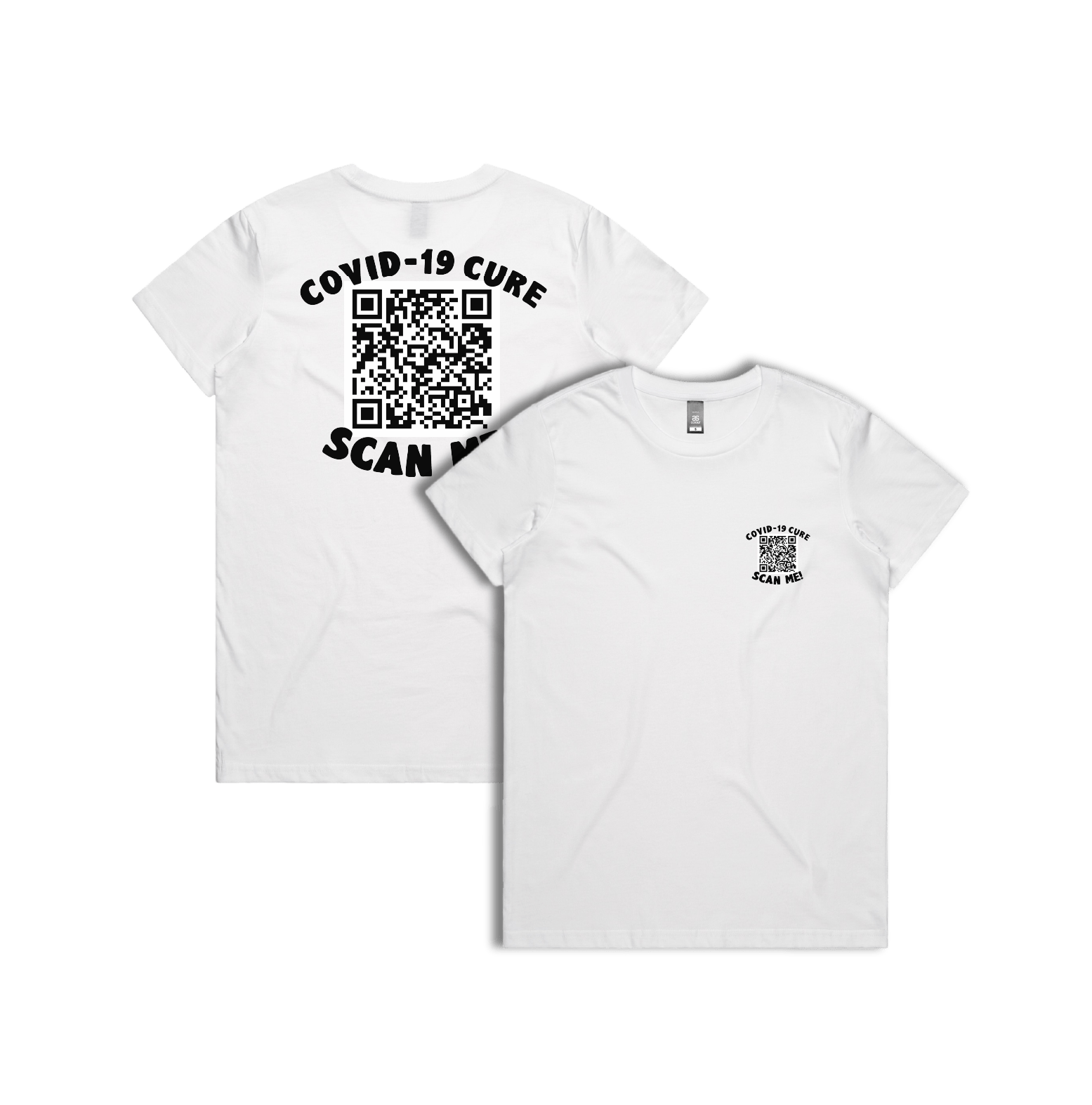 XS / White / Small Front & Large Back Design Big Barry UNCENSORED QR Prank 🍆 - Women's T Shirt
