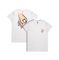 XS / White / Small Front & Large Back Design Circle Game 👊 - Women's T Shirt