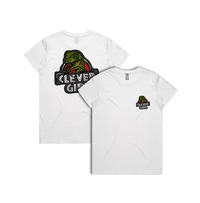 XS / White / Small Front & Large Back Design Clever Girl 🦖 - Women's T Shirt