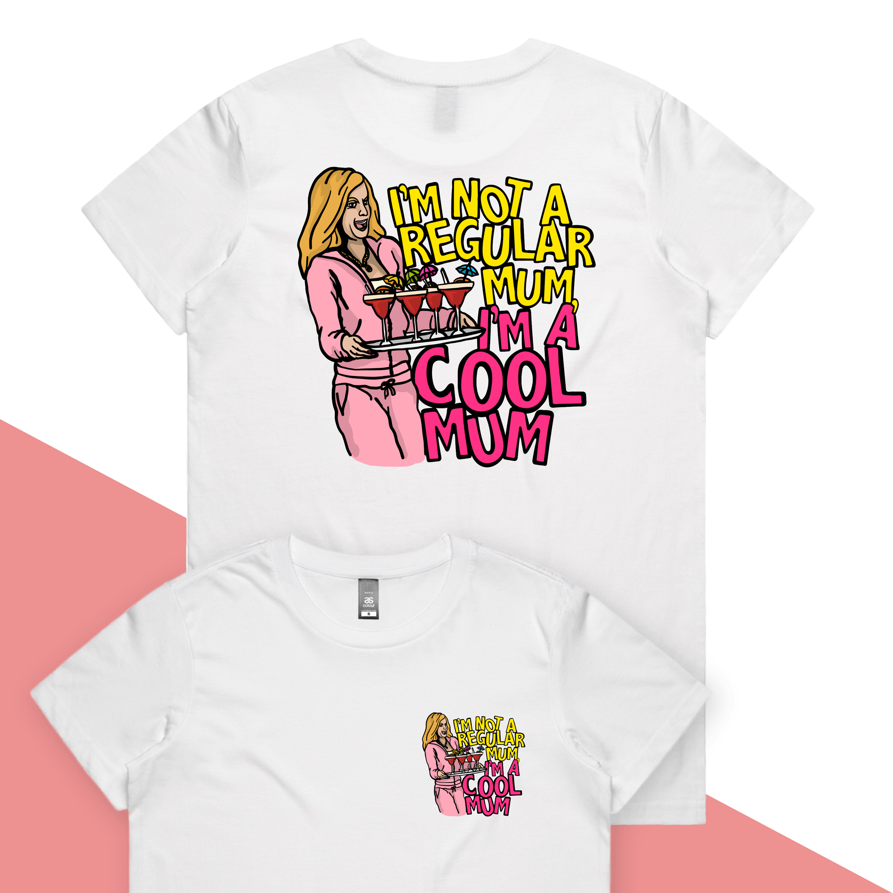 XS / White / Small Front & Large Back Design Cool Mum 😎🍸 - Women's T Shirt