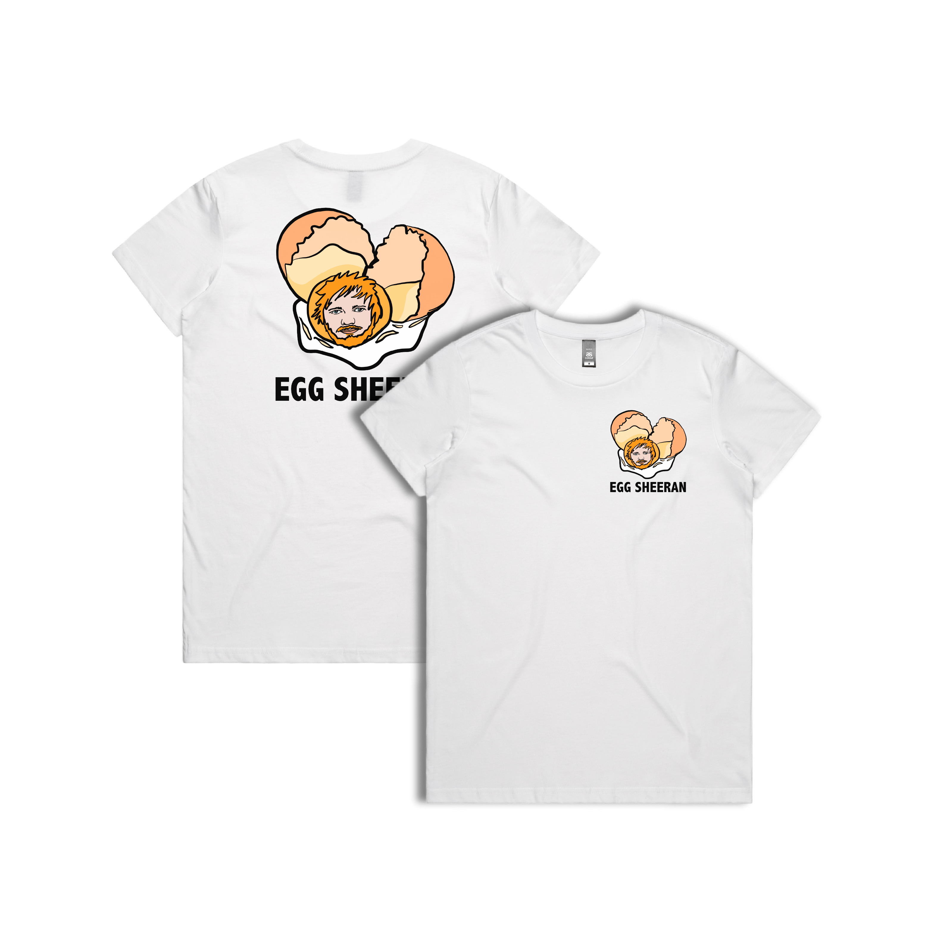 XS / White / Small Front & Large Back Design Egg Sheeran 🥚 - Women's T Shirt