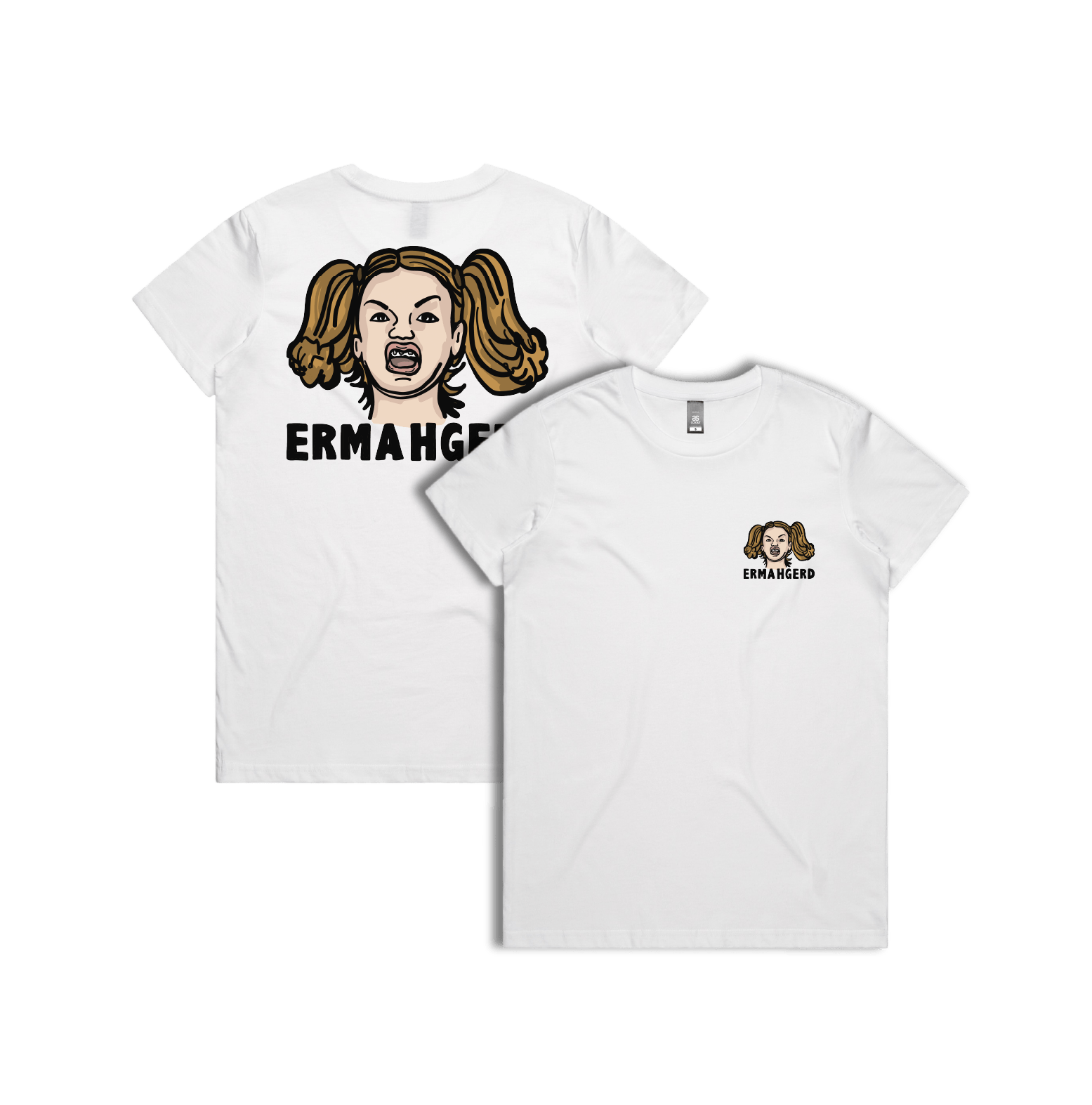 XS / White / Small Front & Large Back Design Ermahgerd! 🤓 - Women's T Shirt