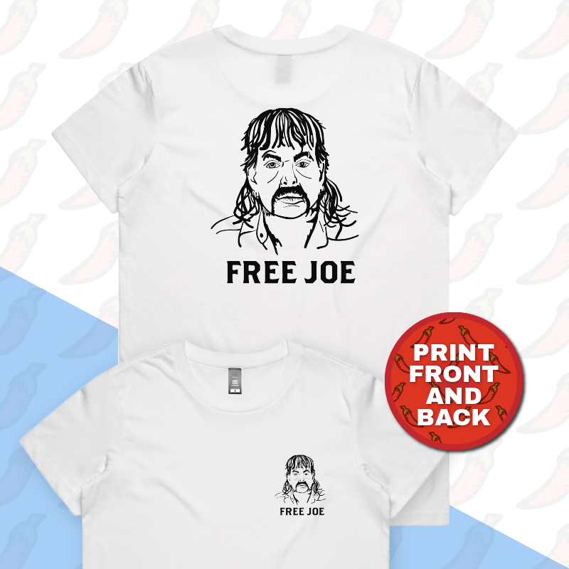 XS / White / Small Front & Large Back Design Free Joe 🚔 - Women's T Shirt