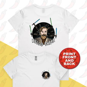 XS / White / Small Front & Large Back Design Hello There! 👋 - Women's T Shirt