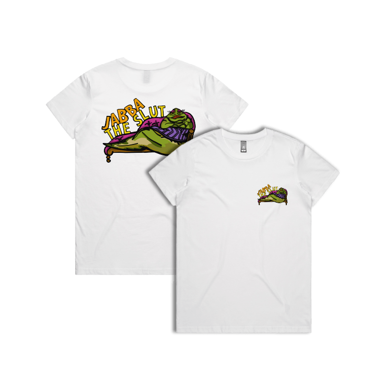 XS / White / Small Front & Large Back Design Jabba The Slut ⛓️ - Women's T Shirt