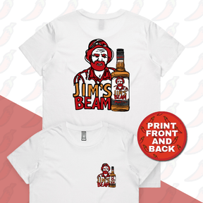 XS / White / Small Front & Large Back Design Jim’s Beam 🥃👍 – Women's T Shirt