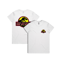 XS / White / Small Front & Large Back Design Jurassic Park Theme 🦕 - Women's T Shirt
