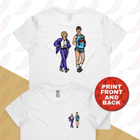 XS / White / Small Front & Large Back Design Kath & Kel 🚶‍♀️🚶‍♂️ - Women's T Shirt