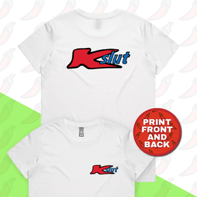 XS / White / Small Front & Large Back Design Klut 🛍️ - Women's T Shirt