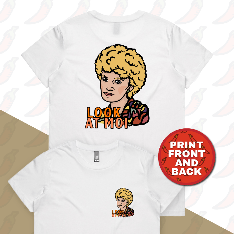 XS / White / Small Front & Large Back Design Look At Moi 👁️👁️ - Women's T Shirt