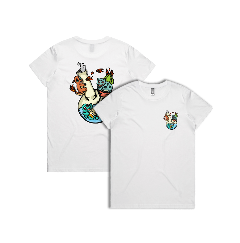 XS / White / Small Front & Large Back Design Pokebong 🦎 - Women's T Shirt