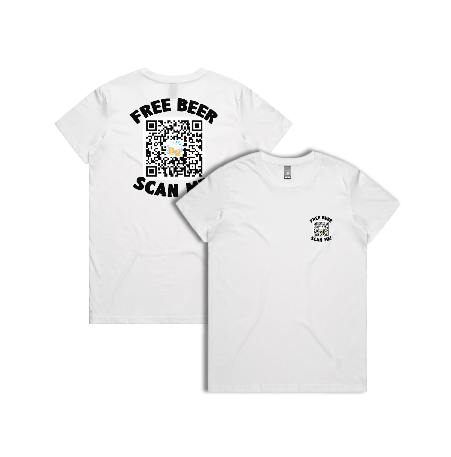 XS / White / Small Front & Large Back Design Rick Roll QR Prank 🎵 - Women's T Shirt