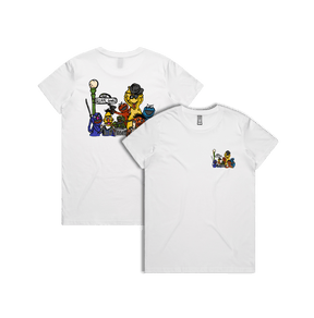XS / White / Small Front & Large Back Design Sesame Gang 🥴 - Women's T Shirt