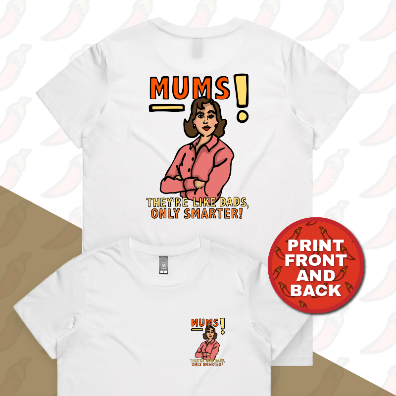 XS / White / Small Front & Large Back Design Smart Mum 🧠 – Women's T Shirt