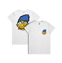 XS / White / Small Front & Large Back Design Smeared Marge 👕 - Women's T Shirt