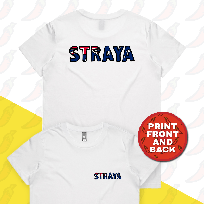 XS / White / Small Front & Large Back Design Straya 🐨 - Women's T Shirt
