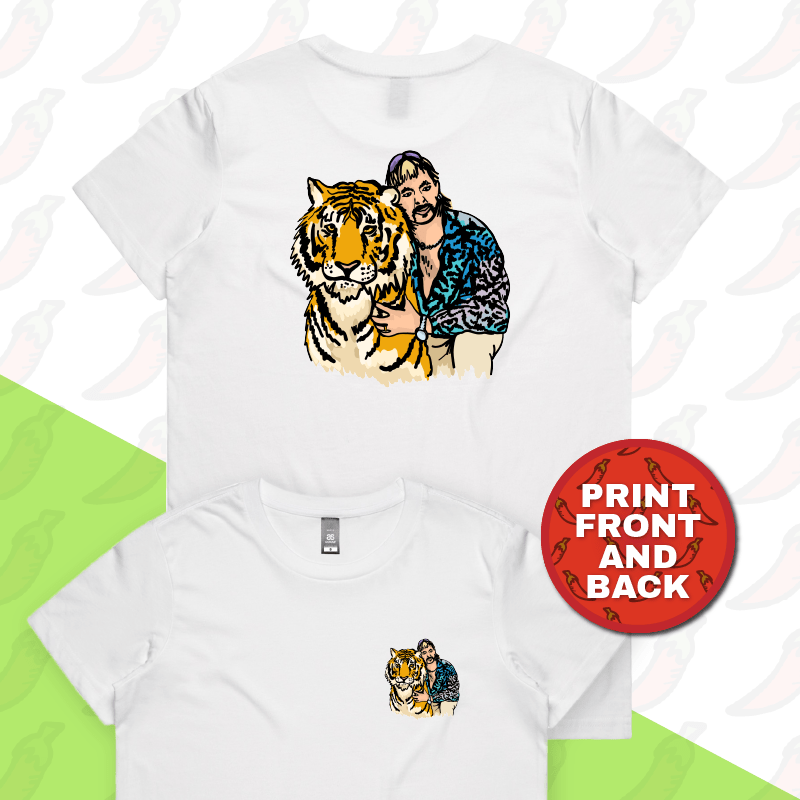XS / White / Small Front & Large Back Design The King of Tigers 🐯 - Women's T Shirt