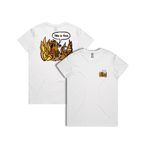 XS / White / Small Front & Large Back Design This Is Fine 🔥 - Women's T Shirt