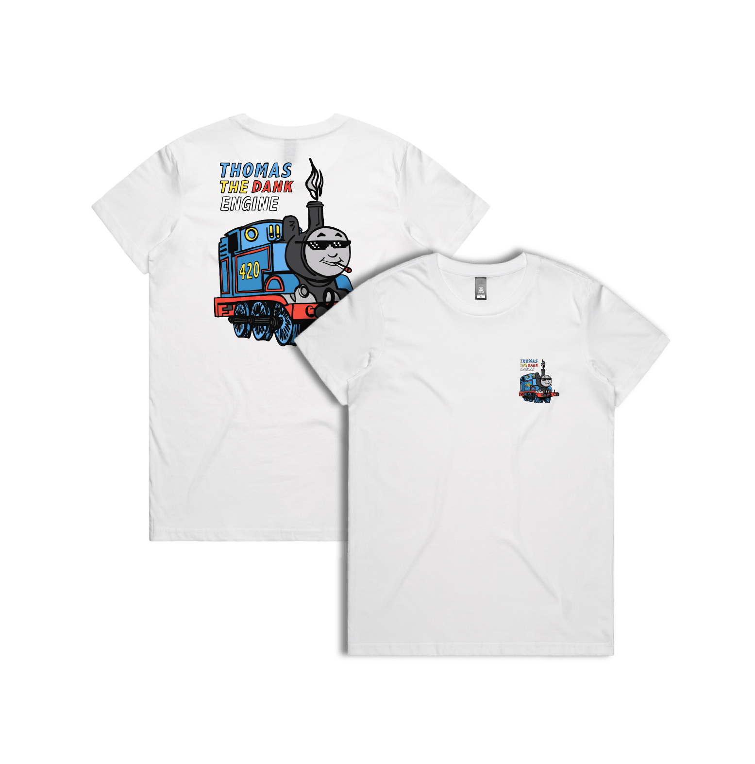 XS / White / Small Front & Large Back Design Thomas The Dank Engine 🚂 - Women's T Shirt