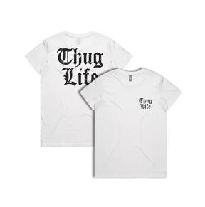 XS / White / Small Front & Large Back Design Thug Life 🖕🏾 - Women's T Shirt