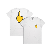 XS / White / Small Front & Large Back Design Up Yours 🖕 - Women's T Shirt