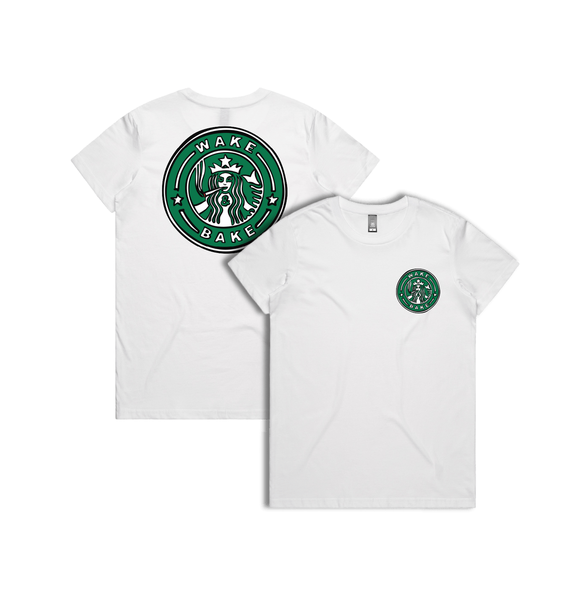 XS / White / Small Front & Large Back Design Wake & Bake 🚬 - Women's T Shirt