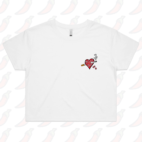 XS / White The Way To My Heart 💊🚬- Women's Crop Top