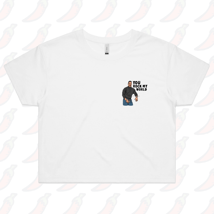 XS / White U Rock My World 👨🏾- Women's Crop Top