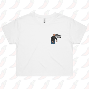 XS / White U Rock My World 👨🏾- Women's Crop Top