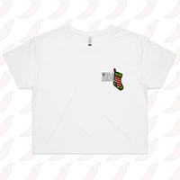 XS / White Well Hung 🧦🎄- Women's Crop Top